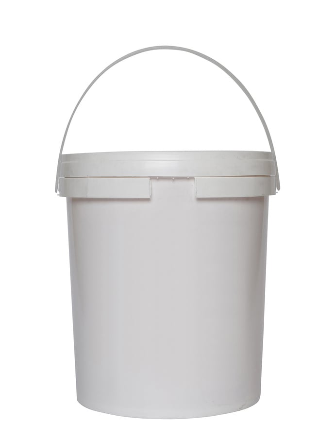 White plastic bucket